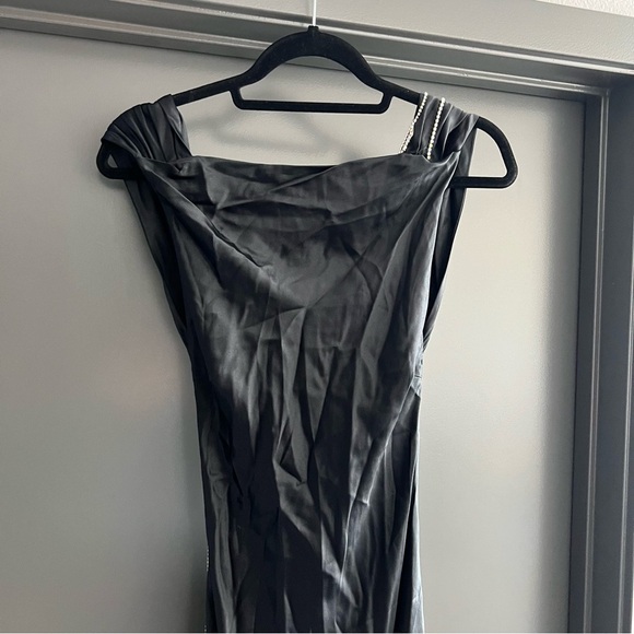 The Bar Pierre Gown maxi dress silk open back in black size 4 - Picture 4 of 16